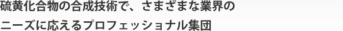 硫黄化合物の合成技術で、さまざまな業界のニーズに応えるプロフェッショナル集団